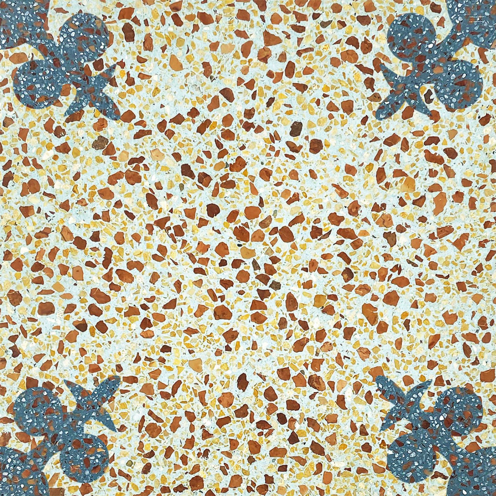 A 20x20 centiméteres, prémium minőségű N2007T terrazzo stílusú cementlap, ideális választás a modern belső terek burkolásához az Iamart széles kínálatából.