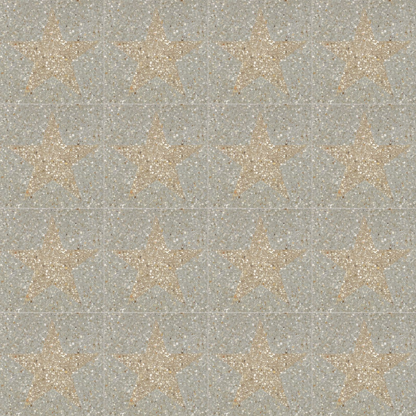 A csillag mintás N2010T terrazzo stílusú cementlap magas minőségű termék a manufaktúrától, amely bármely beltéri helyiségben megfelelő választás lehet.