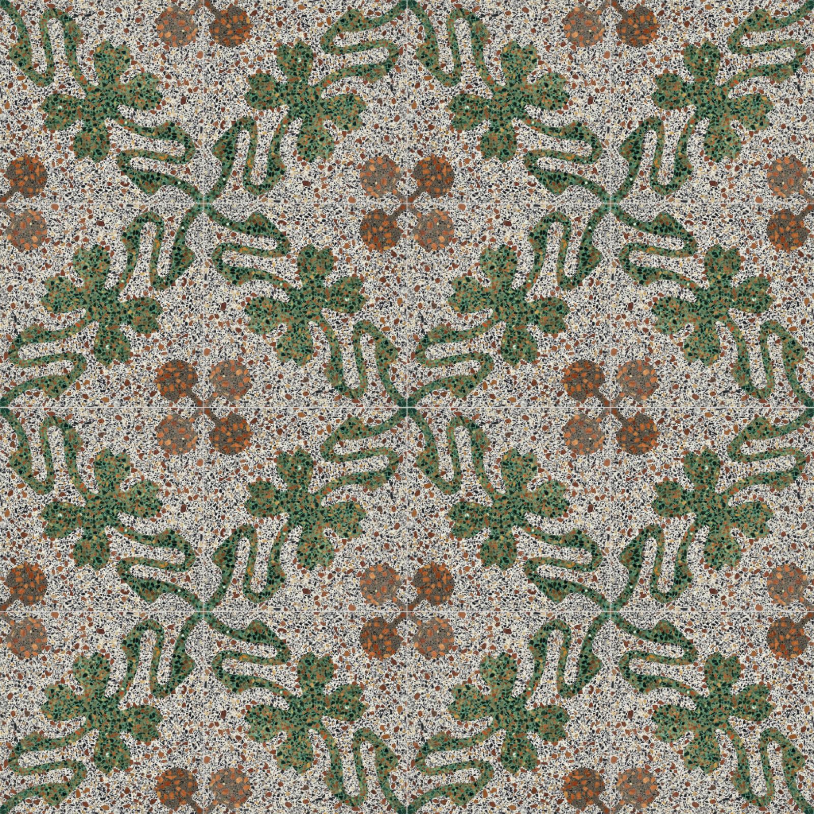 Az N2048T terrazzo stílusú cementlapok egyedisége abban rejlik, hogy természetes hatást kelt, miközben rendkívül tartós és esztétikus burkolatot biztosít.