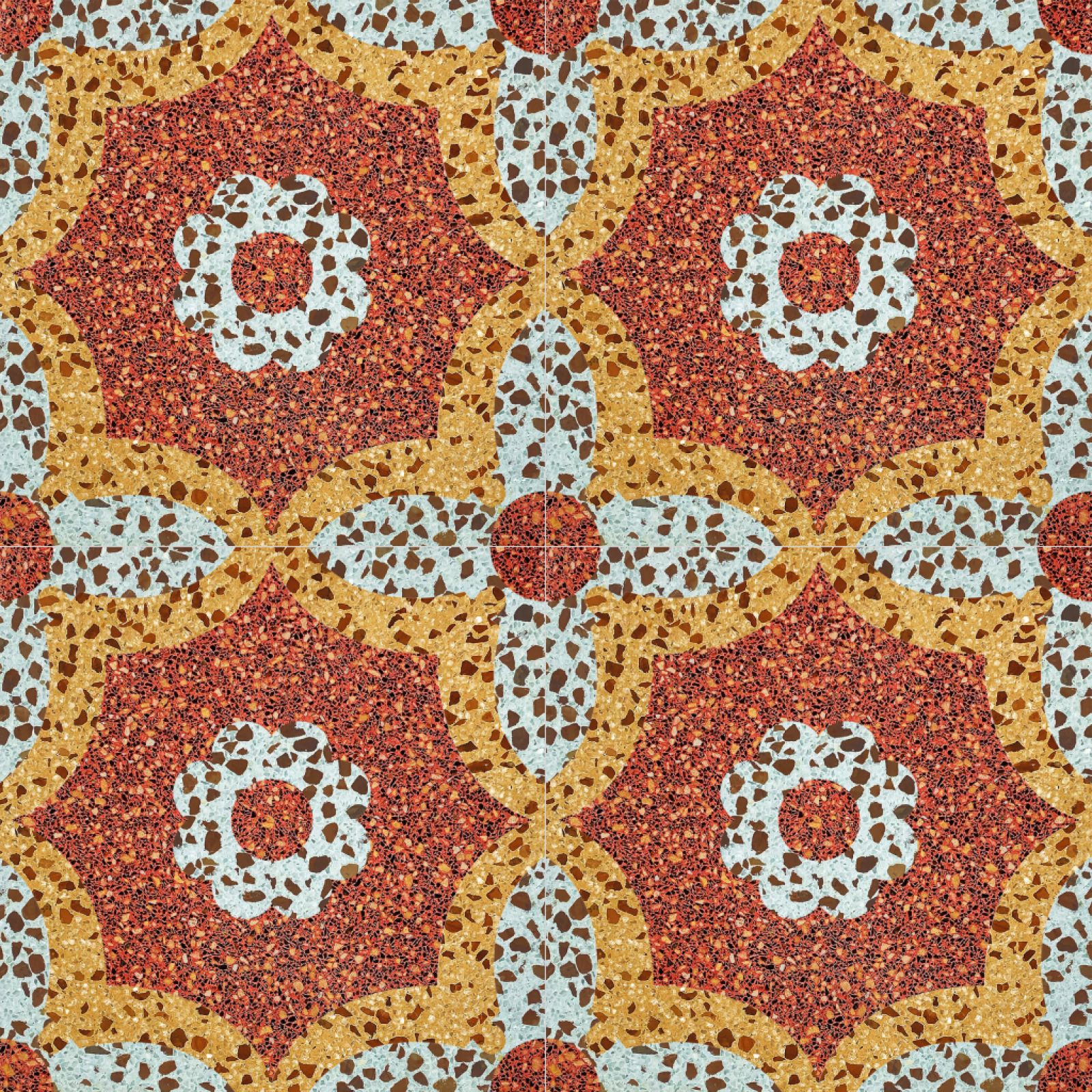 Az N2070T terrazzo stílusú padlólap, amely egyedi textúrájával és színeivel tökéletes választás elegáns otthonok és közösségi terek burkolására.