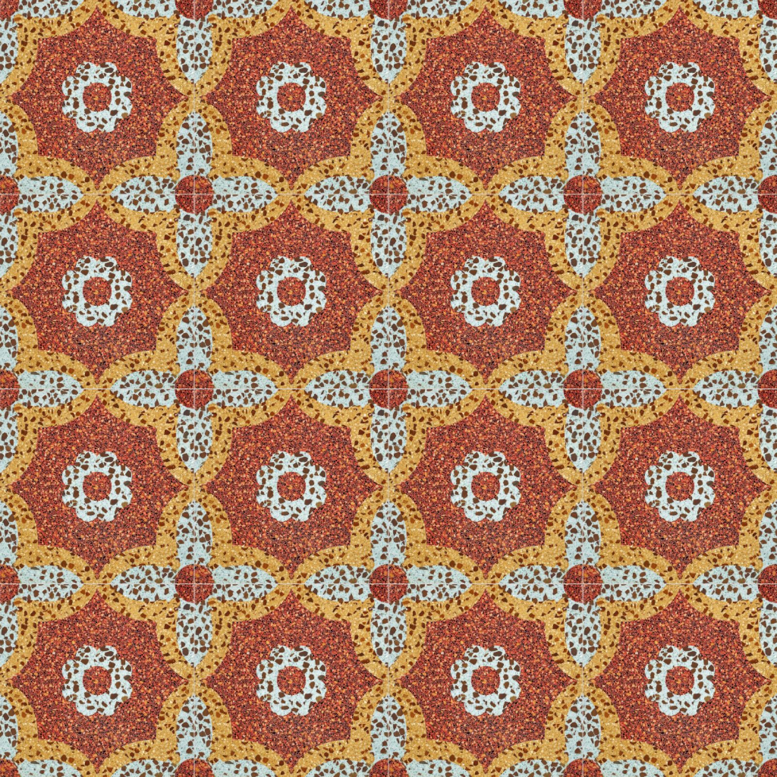 A terrazzo mintázatú N2070T burkolólap modern és időtálló választás padlóra, falra, vagy akár lépcsőburkolatként is.
