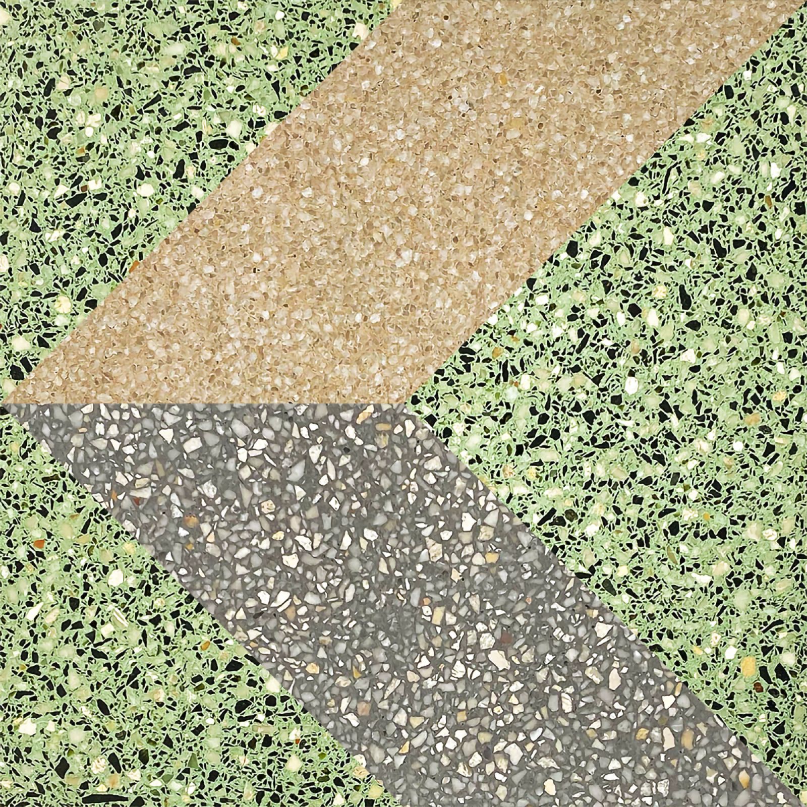 A N2077T terrazzo stílusú burkolólap egyensúlyt teremt a funkcionalitás és az esztétikum között. Prémium burkolat belső terekhez.