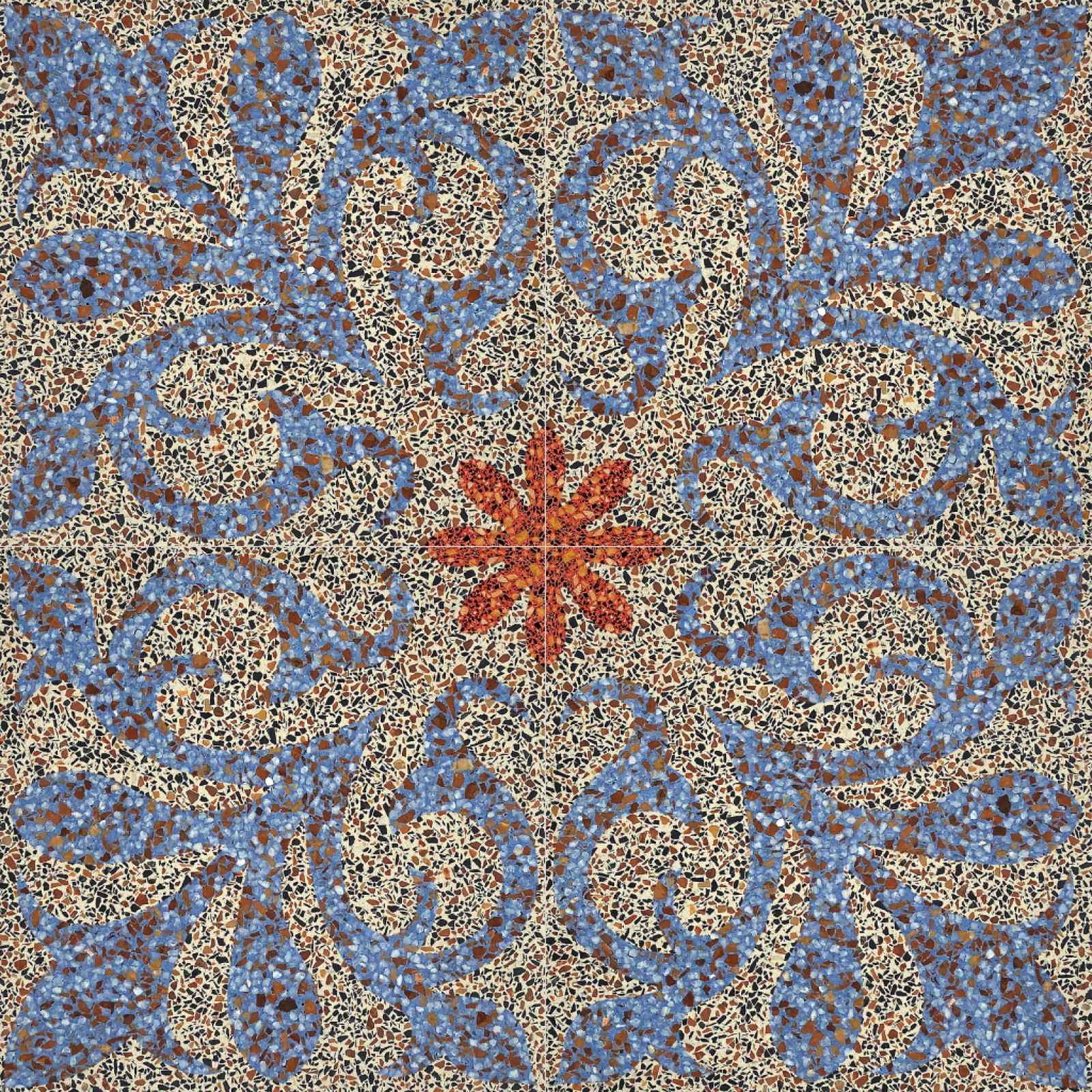 A N2099T terrazzo cementlap sokoldalú klasszikus és modern enteriőrbe. Esztétikus textúra, magas ellenálló képesség, hosszú élettartam és könnyű ápolhatóság.